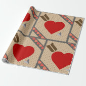 Cupid Heart with Arrow Romantic Valentines Pattern Geschenkpapier (Ungerollt)