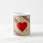 Cupid Heart with Arrow Romantic Valentines Pattern Kaffeetasse (Mittel)