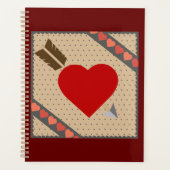 Cupid Heart with Arrow Romantic Valentines Pattern Planer (Vorderseite)