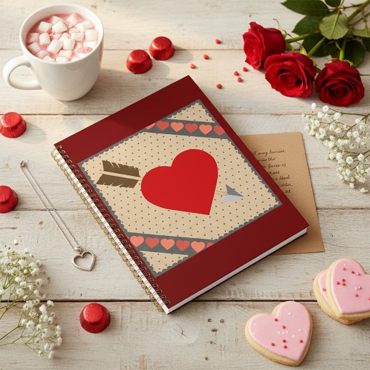 Cupid Heart with Arrow Romantic Valentines Pattern Planer