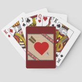 Cupid Heart with Arrow Romantic Valentines Pattern Spielkarten (Rückseite)