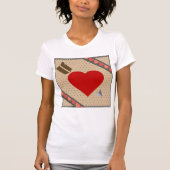 Cupid Heart with Arrow Romantic Valentines Pattern T-Shirt (Vorderseite)