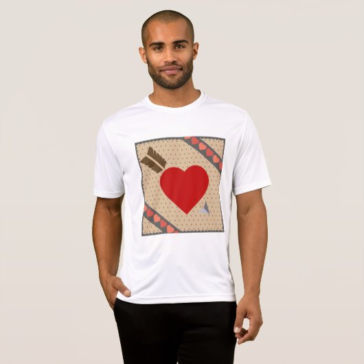 Cupid Heart with Arrow Romantic Valentines Pattern T-Shirt (Vorne ganz)