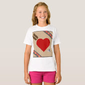 Cupid Heart with Arrow Romantic Valentines Pattern T-Shirt (Vorne ganz)