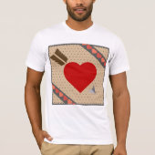 Cupid Heart with Arrow Romantic Valentines Pattern T-Shirt (Vorderseite)