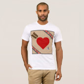 Cupid Heart with Arrow Romantic Valentines Pattern T-Shirt (Vorne ganz)