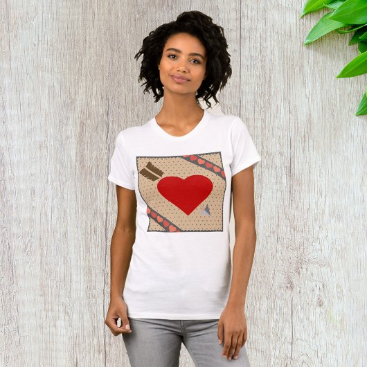 Cupid Heart with Arrow Romantic Valentines Pattern T-Shirt