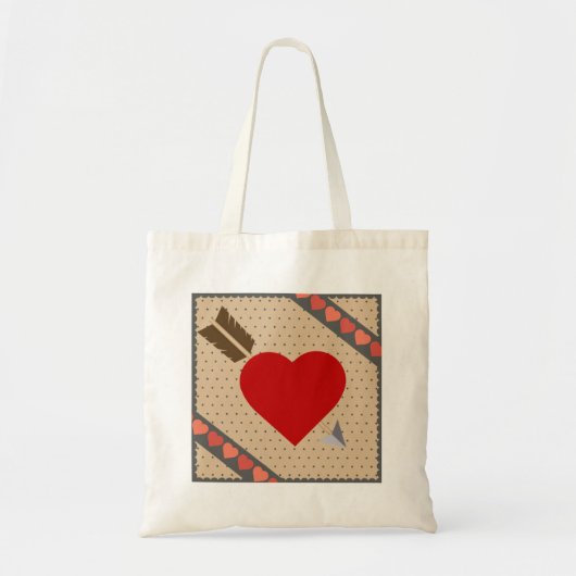 Cupid Heart with Arrow Romantic Valentines Pattern Tragetasche (Vorne)