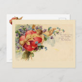Cupid Hearts Vintag Valentine Postkarte (Vorne/Hinten)