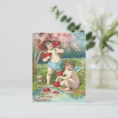 Cupid-Herz-Baum-Teich Postkarte (Stehend Vorderseite)