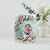 Cupid Holding Heart Postkarte (Stehend Vorderseite)
