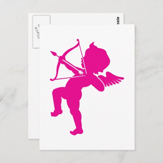 Cupid - Hot Pink Cupid's Bow and Arrow of Liebe Po Postkarte (Vorne/Hinten)