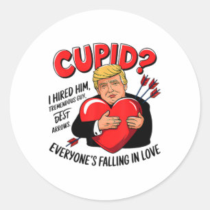 Cupid I stellte ihm die besten Pfeile Trumps für s Runder Aufkleber