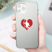 Cupid in einem Herzen  Aufkleber (Telefon)