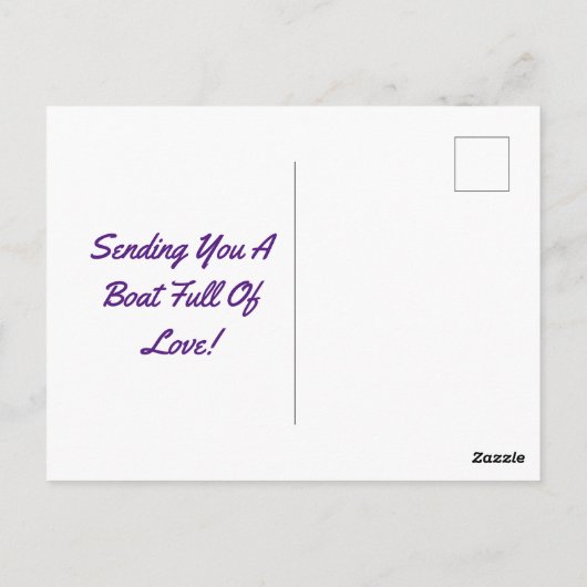 Cupid in einer Bootspostkarte Postkarte (Rückseite)