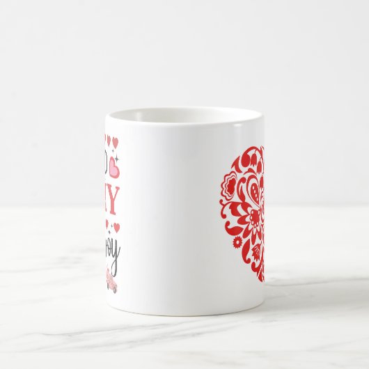 "Cupid is My Zuhause Boy" Trendy Glossy Valentine Kaffeetasse (Mittel)