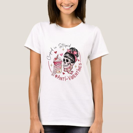 Cupid Is Stupid T-Shirt – Anti-Valentine’s Day Fun (Vorderseite)