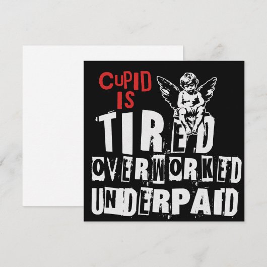 Cupid is Tired Feiertagskarte (Vorne/Hinten)