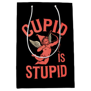 Cupid ist dumm lustiger Valentinstag Mittlere Geschenktüte