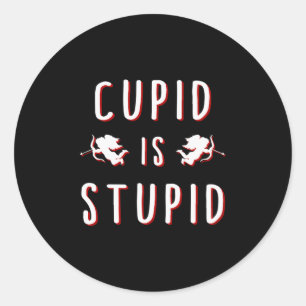 Cupid ist dumm Lustiger Valentinstag Runder Aufkleber