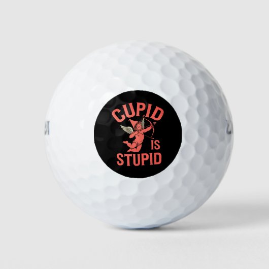 Cupid ist ein stupider Funny Valentine's Day Golfball (Vorderseite)