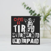 Cupid ist müde feiertagskarte (Stehend Vorderseite)