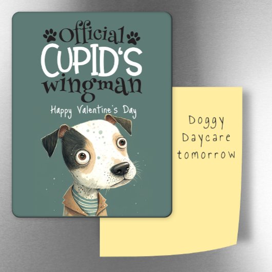 Cupid ist Wingman.. Valentine vom Hund Kühlschrank Magnet
