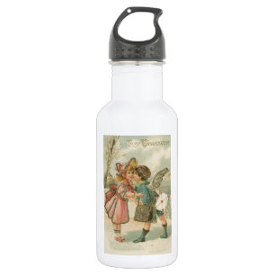 Cupid Junge und Mädchen in Rosa Valentinstag Trinkflasche
