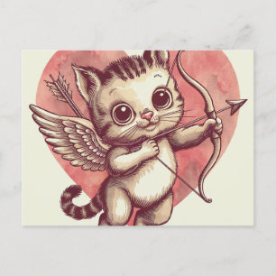 Cupid Kitten Postkarte