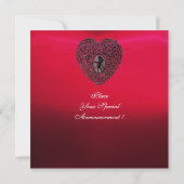 CUPID LACE HEART MONOGRAM, rot-burgund schwarz Ankündigung (Rückseite)