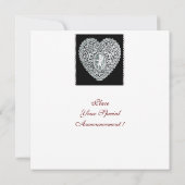 CUPID LACE HEART MONOGRAMM Eis Metallic Ankündigung (Rückseite)