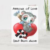 Cupid Lemur with Arrows of Love – Sweet Romantic Karte (Vorderseite)