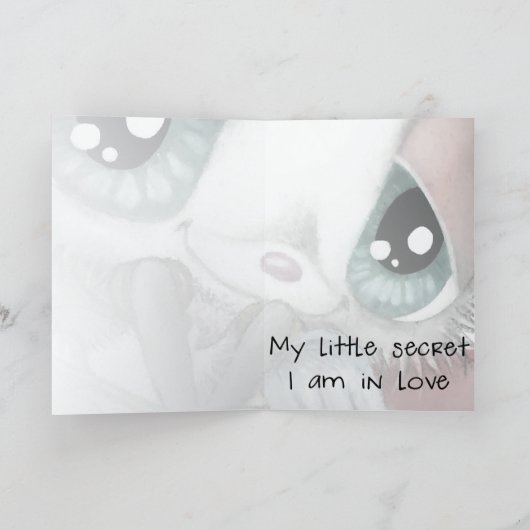 Cupid Lemur with Arrows of Love – Sweet Romantic Karte (Innenseite)