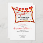 Cupid Little Secret Valentine Februar Babydusche Einladung (Vorne/Hinten)