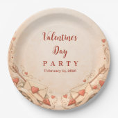Cupid Love Letters Valentine Party Pappteller (Vorderseite)