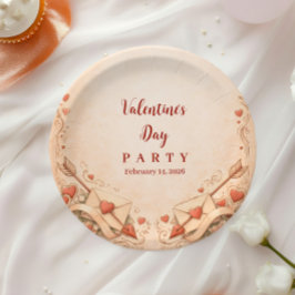 Cupid Love Letters Valentine Party Pappteller