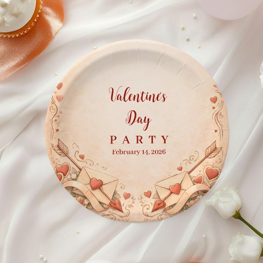 Cupid Love Letters Valentine Party Pappteller