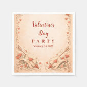 Cupid Love Letters Valentine Party Serviette (Vorderseite)