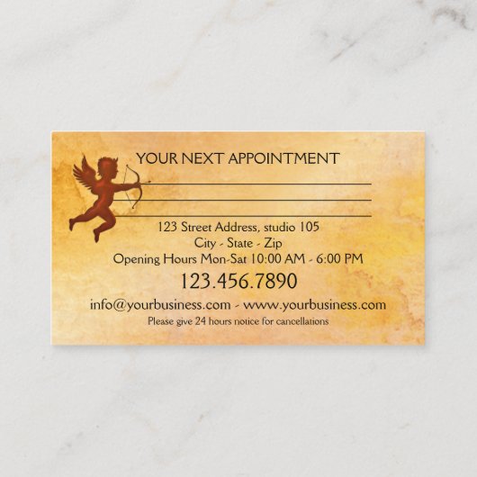Cupid Matchmaker Termin Business Card (Rückseite)