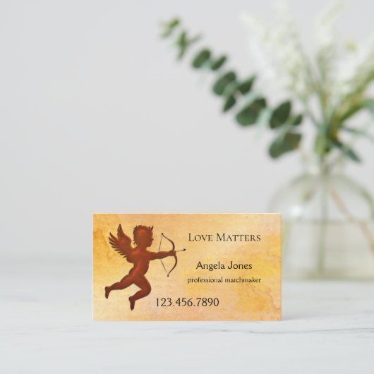 Cupid Matchmaker Termin Business Card (Stehend Vorderseite)