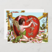 Cupid Mending Broken Heart Feiertagspostkarte (Vorne/Hinten)