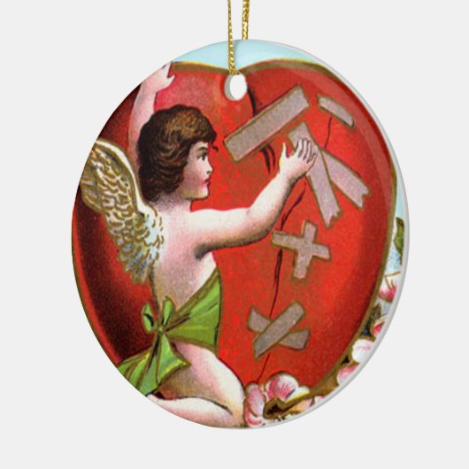 Cupid Mending Broken Heart Keramikornament (Links)