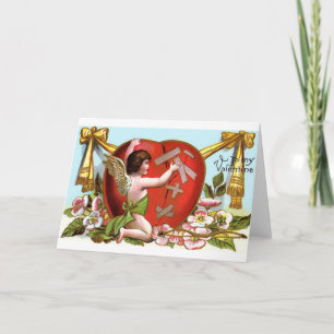 Cupid Mending Broken Heart Valentine's Day Card Feiertagskarte