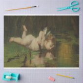 Cupid mit Blick auf die Ölmalerei des Flusses Seidenpapier (Basteln)