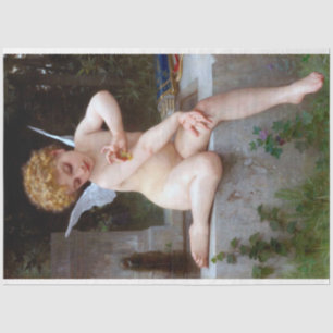 Cupid mit einem Schmetterling, Bouguereau Seidenpapier