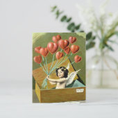Cupid mit Heart Bouquet Postkarte (Stehend Vorderseite)