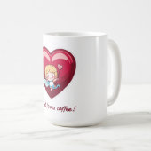Cupid mit rotem Herz und rosa Pfeil Kaffeetasse (VorderseiteRechts)