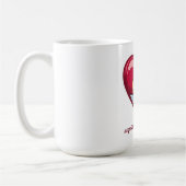 Cupid mit rotem Herz und rosa Pfeil Kaffeetasse (Links)
