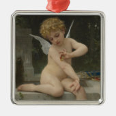 Cupid mit Schmetterling (von Bouguereau) Ornament Aus Metall (Vorne)