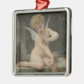 Cupid mit Schmetterling (von Bouguereau) Ornament Aus Metall (Links)